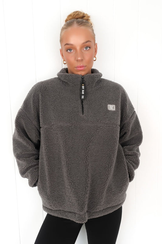 Ace Quarter Teddy Charcoal