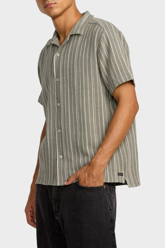 Vacancy Stripe Short Sleeve Light Olive